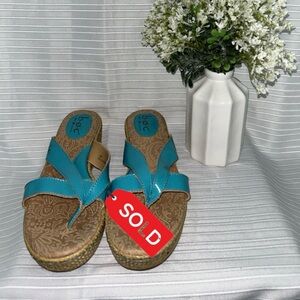 SOLD Turquoise BOC Born Concepts Wedge Sandals Size 8